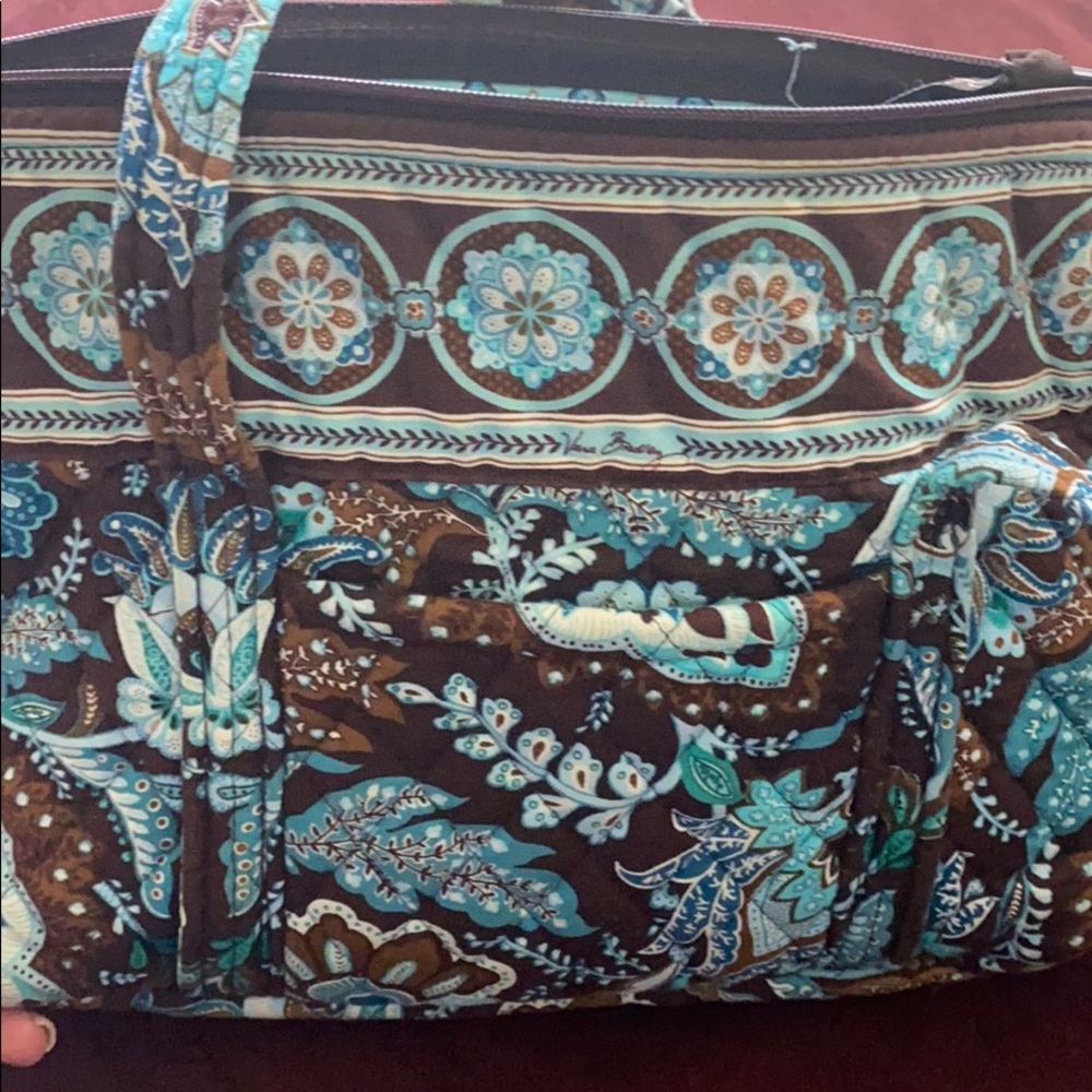 Vera Bradley java blue pattern bag.  Zipper top.